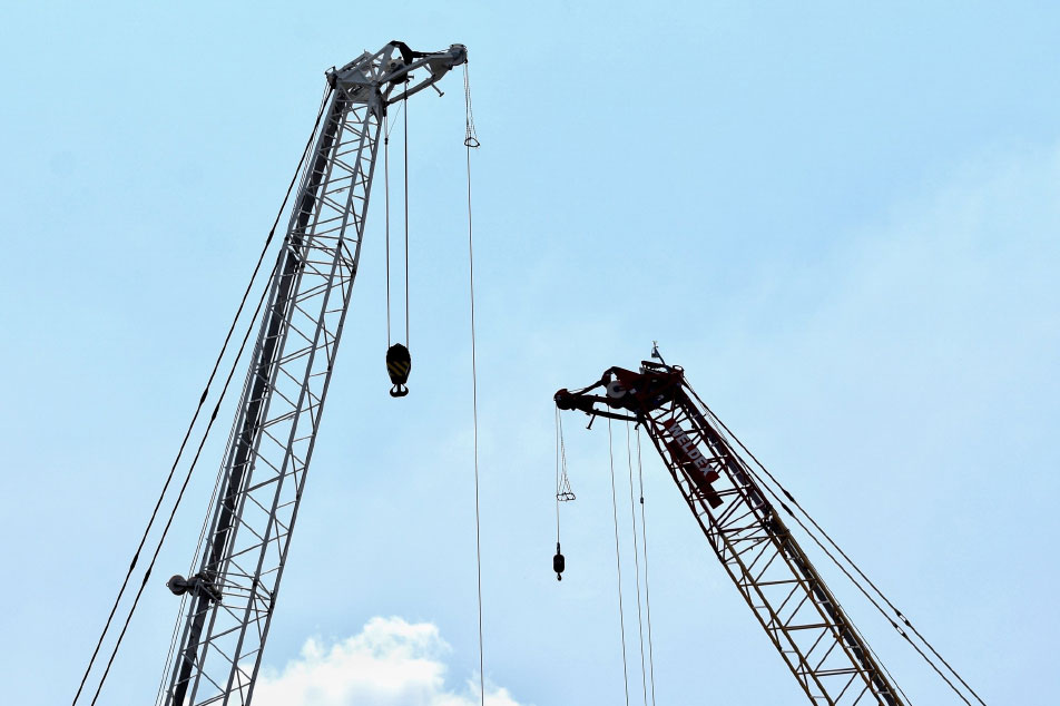 Two cranes